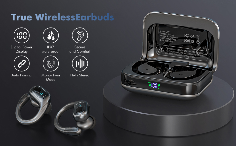 'Details & Features' sajawass BX31 Wireless Earbuds Bluetooth Headphones 75Hrs Playback with LED Diaplay Charging Case Noise Cancelling Ear buds with Earhooks... #sajawassBX31 #sajawass #BX31 #WirelessEarbuds #BluetoothHeadphones #Earbuds #Headphones pinterest.com/pin/5956714882…