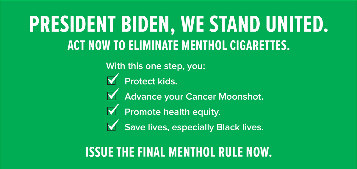 The Food and Drug Administration has sent its rules to end sales of menthol cigarettes and flavored cigars to the White House for final review. Menthol cigarettes are more addictive, easier for kids to start using, and harder for smokers to quit. Eliminating menthol cigarettes