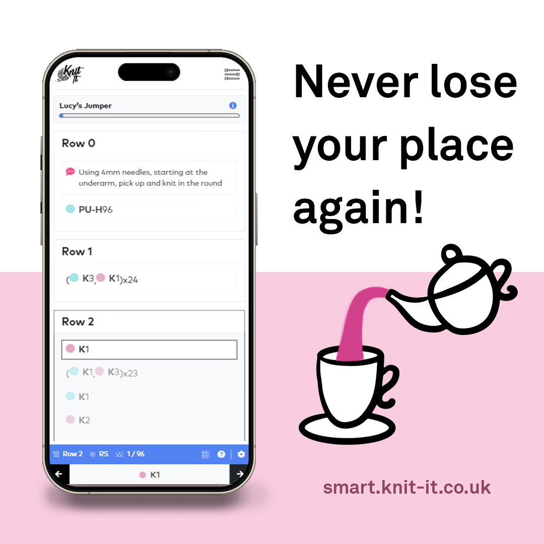 Never lose your place again! View our Smart Pattern instructions which break down every stitch, on every row, tell you if your knitting the right side or the wrong side and even have tutorial videos for every stitch!

 #Knitting #LearningToKnit #KnittingPatterns