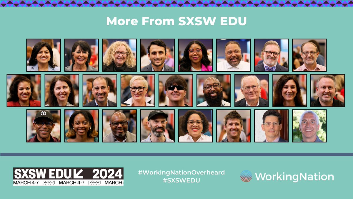 We brought you #WorkingNationOverheard in real time from @SXSWEDU. Now, we’re going in depth. Get additional reporting on all our guests and the initiatives they discussed at workingnation.com/overheard/sxsw…. #SXSWEDU #FutureOfWork #FutureOfLearning #FutureOfEducation #WkDev