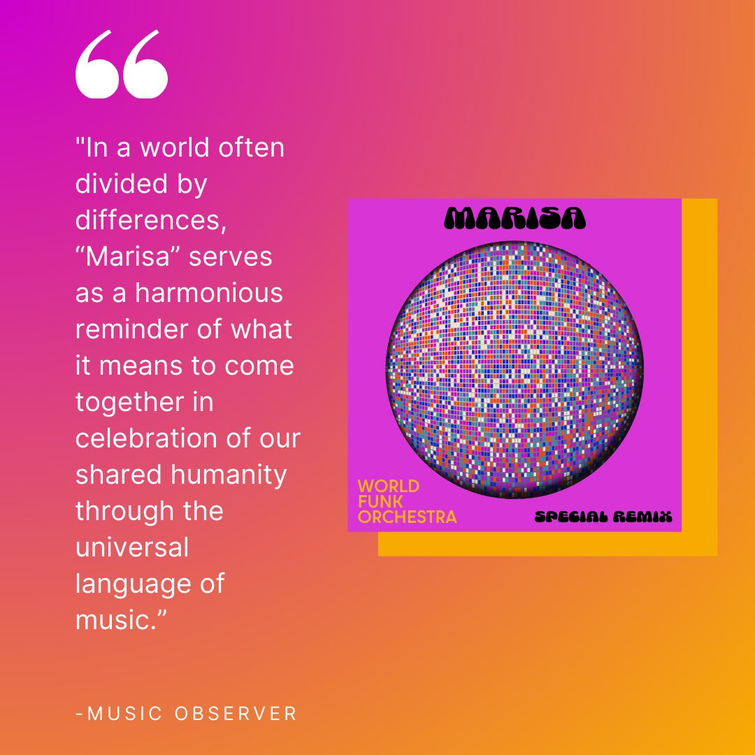 Thanks @musicobserver for the review! Make sure you check out Marisa Remix wherever you stream your music. Full article in bio! 

#SouthAfrica #DanceVibes #AfroHouse #WFOMusic #Indie #IndieArtist #AfroSoul #GlobalMusic #Funk #Remix #TheFactory #Marisa #MusicObserver #Review