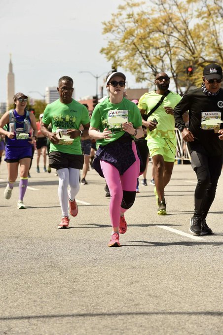Got official photos from LA Marathon back can you tell in which one I didn&rsquo;t notice the camera? 😂 https://t