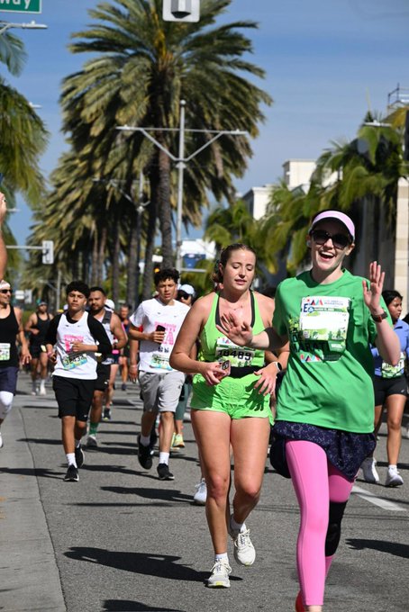 Got official photos from LA Marathon back can you tell in which one I didn&rsquo;t notice the camera? 😂 https://t