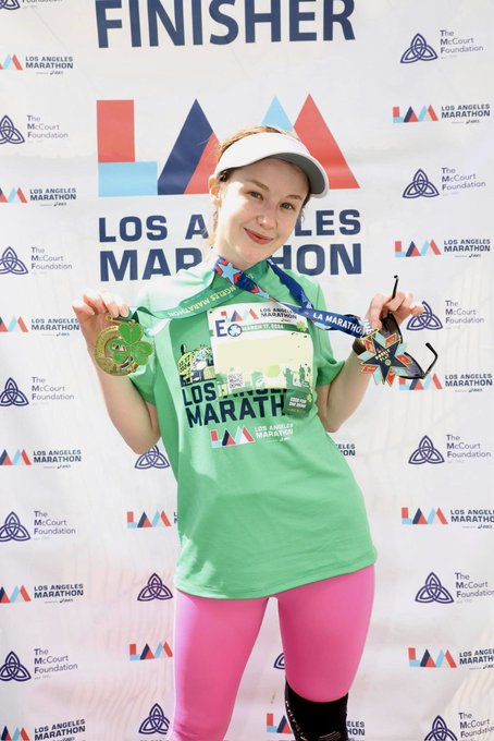 Got official photos from LA Marathon back can you tell in which one I didn&rsquo;t notice the camera? 😂 https://t