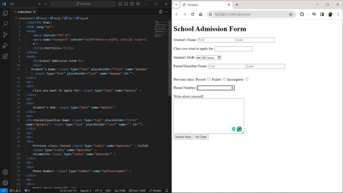 rahulnaskarr's tweet photo. Just dipped my toes into coding and created my first HTML form!💻 

#CodingBeginner #HTML #webdev https://t.co/vs8NGN5HYx