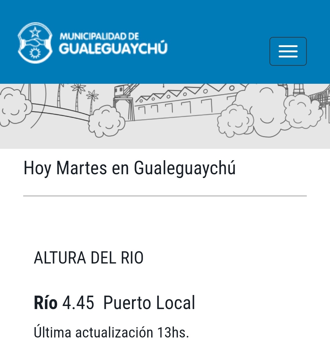 GualeguaychuHoy's tweet photo. Altura Río Gualeguaychú 4.45 M https://t.co/Ci26m4lm14