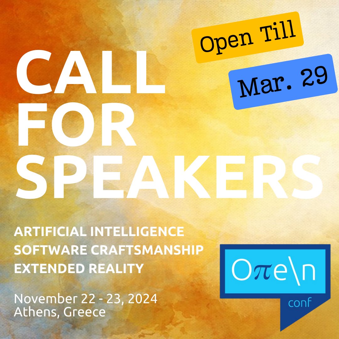 ⏰ Time is ticking! Only 10 days left to join the ranks of esteemed speakers at #open_conf 2024!

Last year, we had an incredible lineup of 27 speakers, and over 600 attendees. This year, it could be YOU on stage on November 22 and 23.

Apply Here: sessionize.com/open-conf-2024
