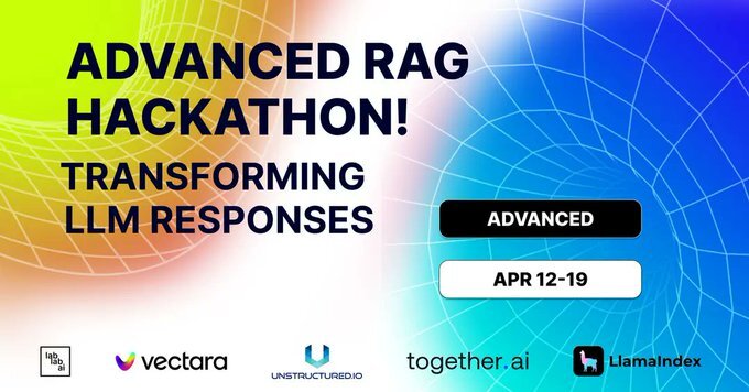 vectara's tweet photo. We're calling all #developers, innovators, and creators to join us for our Advanced RAG Hackathon April 12th by creating a #RAG chatbot or question-answering app that makes a positive impact on the world!
Sign up to save your spot! 👉 https://t.co/StG1la8Fy6
#VectaraPartners https://t.co/bHrczLHBSy