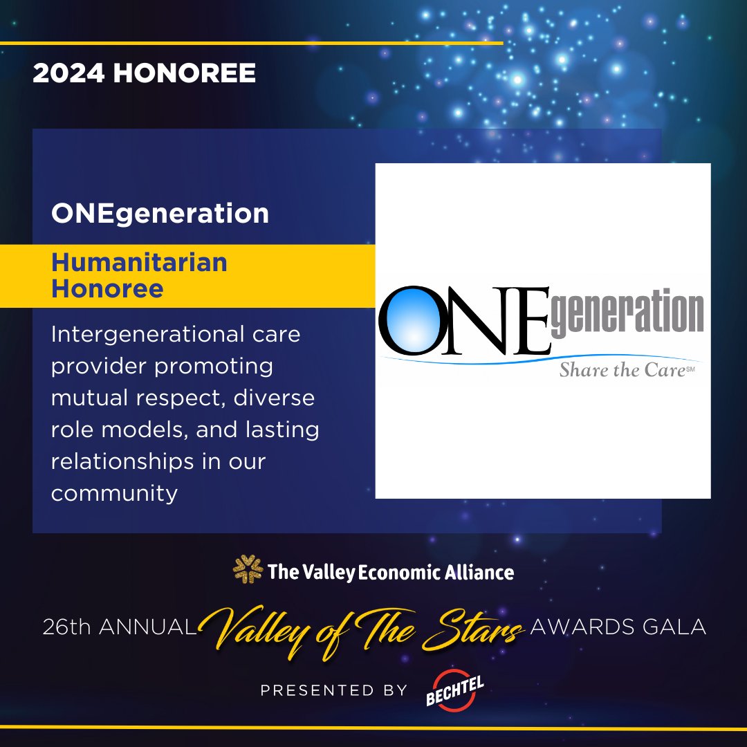 @ONEgenCares is humbled to be nominated to receive the Humanitarian award at the upcoming The Valley Economic Alliance's 26th Annual Valley of the Stars 2024 Awards Gala. #ValleyoftheStars #VOTS2024 #TheValleyEconomicAlliance #SanFernandoValley