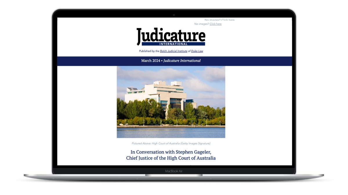 The March 2024 edition of Judicature International is here, featuring an interview with Chief Justice Stephen Gageler of the High Court of Australia. Subscribe for immediate e-delivery! 🔗 loom.ly/qh8DkIc
