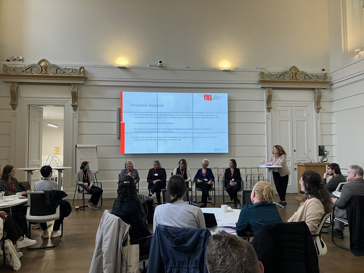 Women in Economics panel at the Irish Health Economics Masterclass discussing the importance of mentorship, among other important topics.