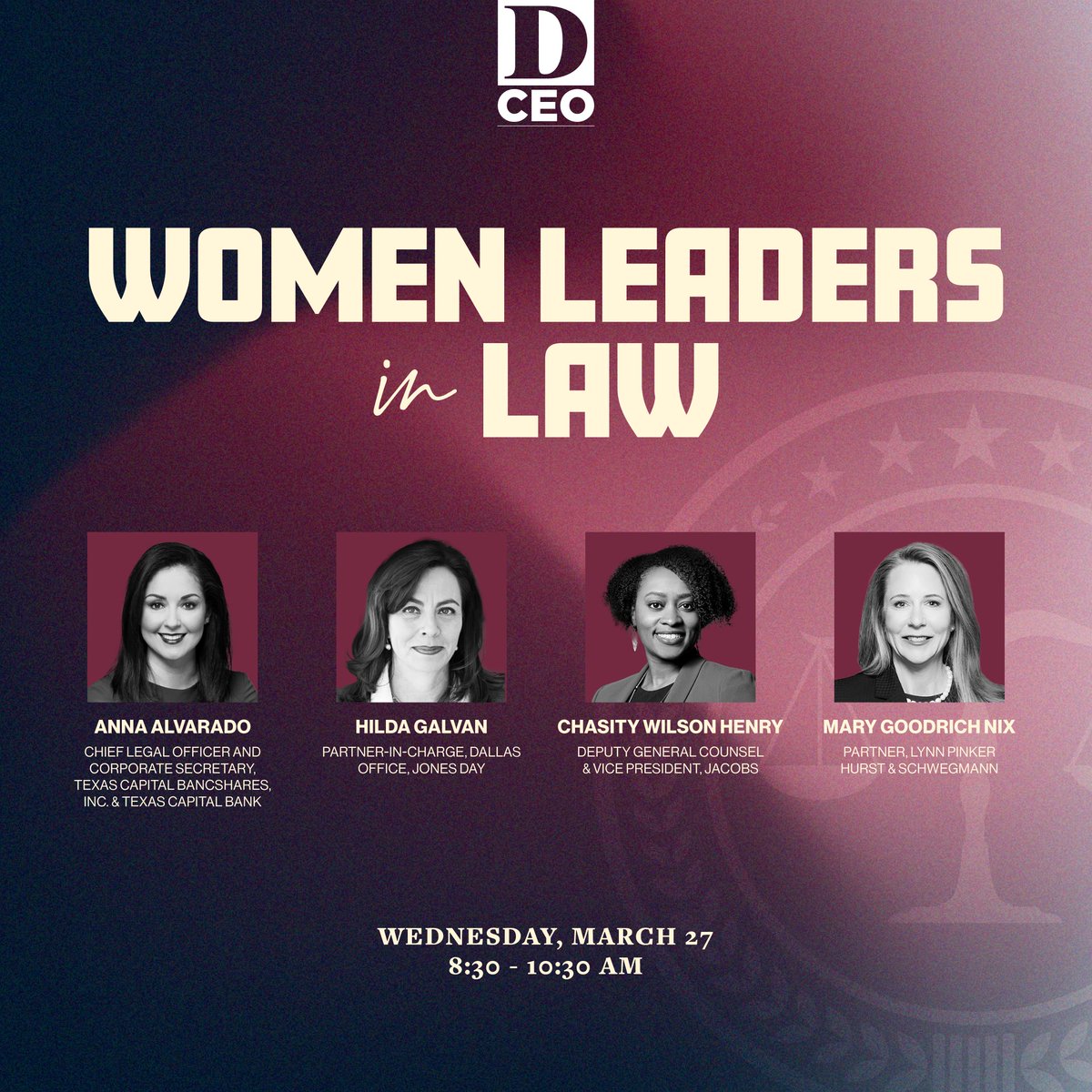 LynnPinker's tweet photo. We are proud to be the presenting sponsor of the 2024 @DCEOmagazine Women Leaders in Law event and are honored the firm’s own Mary Goodrich Nix will be a distinguished speaker on the panel. We look forward to an engaging discussion. Register here: https://t.co/vZfQYPmRYt https://t.co/c98WWiNNLl
