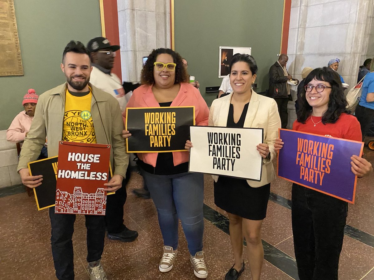 Four housing champions showing up to Albany to fight for their communities. 💪 We can't wait to elect @Soto4NY, @clairecousin106, @gabriellaforalb, @claireforqueens!