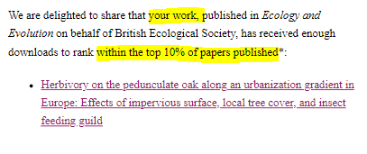 Giada Centenaro (@giadacent) on Twitter photo Very glad to be one of the co-authors of this publication #TopDownloadedArticle #Wiley
<a href="/ElenaValds2/">Elena Valdés</a> , <a href="/BCastagneyrol/">Bastien Castagneyrol</a> et al. ...bravo!
👉🏻onlinelibrary.wiley.com/doi/full/10.10… Very glad to be one of the co-authors of this publication #TopDownloadedArticle #Wiley
<a href="/ElenaValds2/">Elena Valdés</a> , <a href="/BCastagneyrol/">Bastien Castagneyrol</a> et al. ...bravo!
👉🏻onlinelibrary.wiley.com/doi/full/10.10…