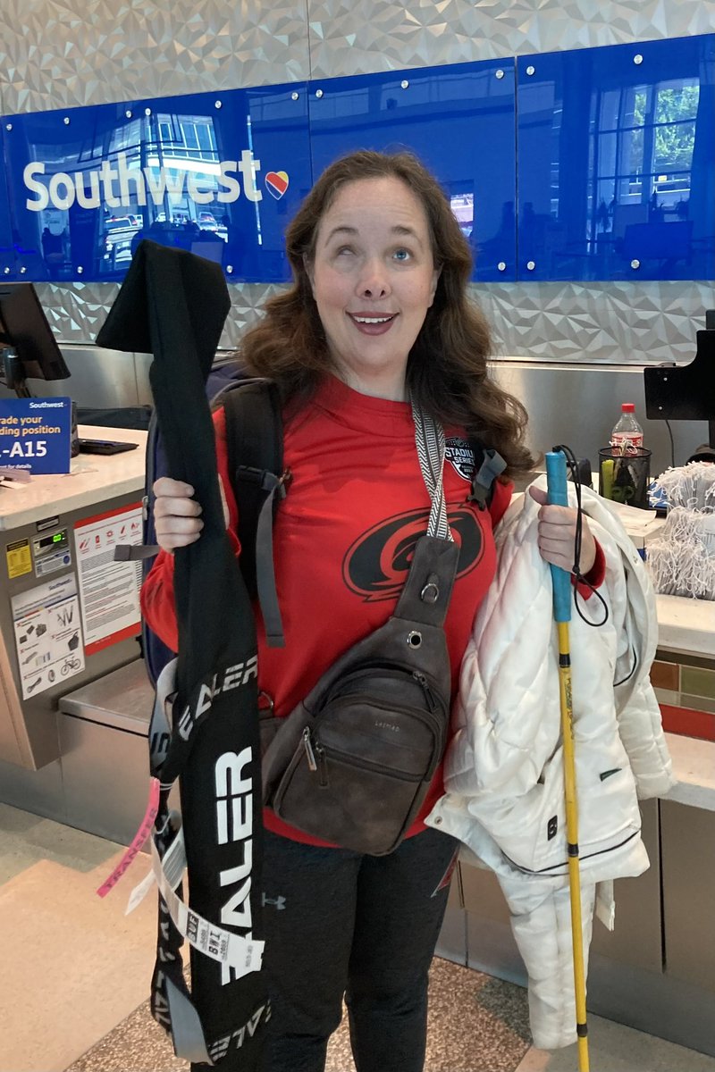 Excited to fly @SouthwestAir to my first blind hockey tournament! Dreaming big to bring blind hockey to Dallas and represent at future tournaments. Southwest, my go-to airline, making dreams take flight! ✈️🏒 #BlindHockey #DreamBig #SouthwestAirlines