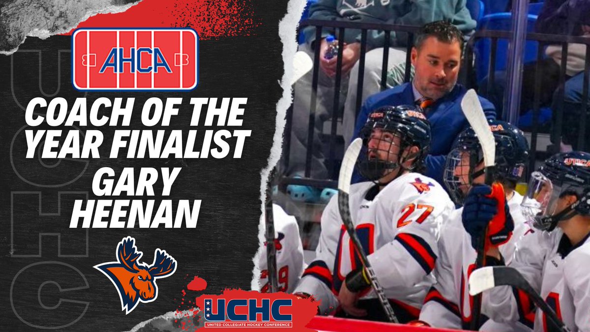UCHCHockey's tweet photo. Utica’s Gary Heenan Named 2023-24 Edward Jeremiah Coach of the Year Award Finalist @Utica_Pioneers @UticaMensHockey 
https://t.co/BXX520gtRl

#UCHCStrong #d3hky #WhyD3 https://t.co/KzXug6Twa7