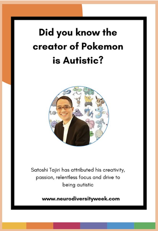 Ms Baker has chosen Satoshi Tajiri ..💽💽💽Go to neurodiversityweek.com to find out more about Autism ♥️💚💙💛@NCWeek #clevedenCAREs