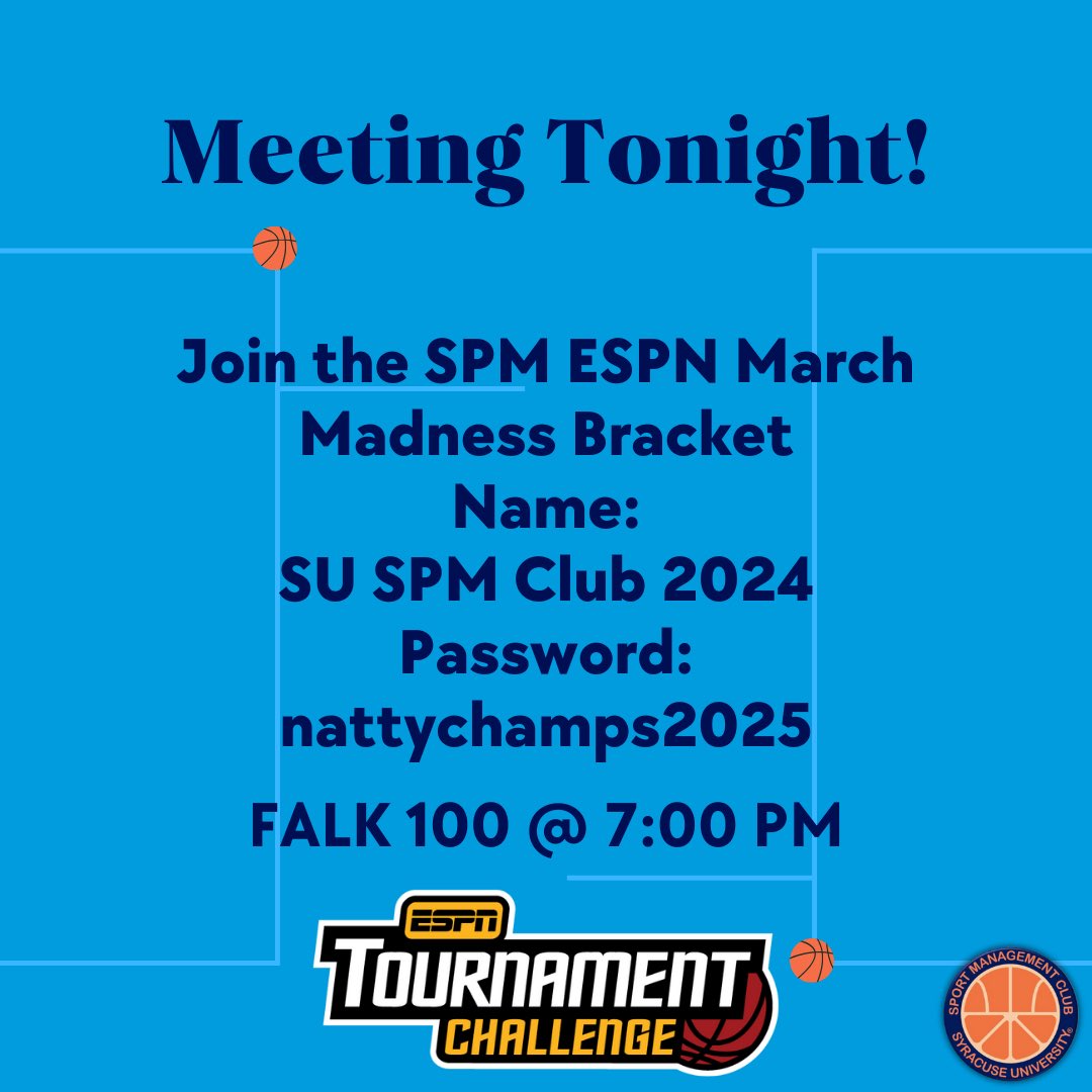 Hope everyone had a great break! We are back with another SPM Club meeting tonight! Hope to see everyone there. FALK 100 @ 7 PM.
