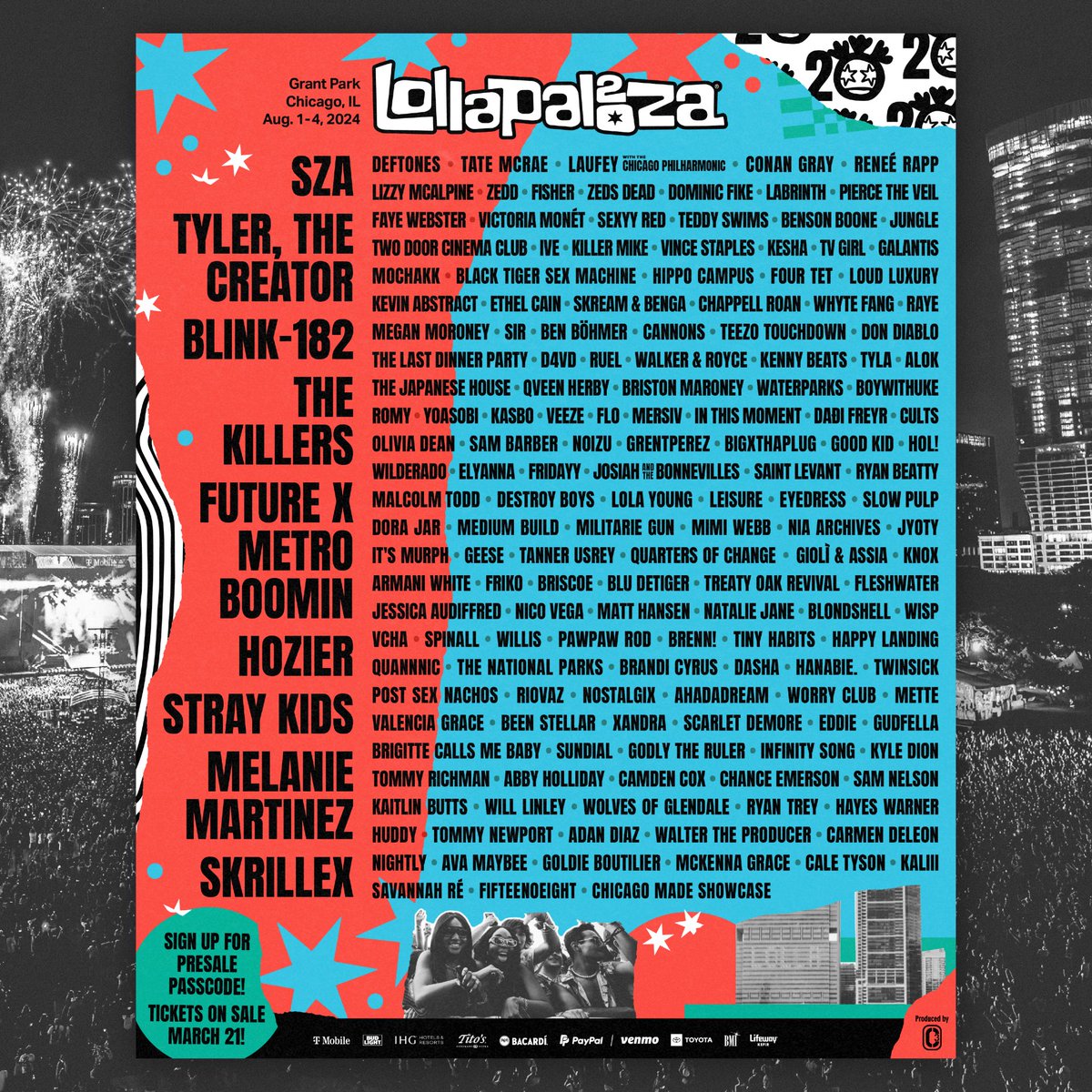 Chicago! We can’t get enough of you! We’ll be back for @lollapalooza in the Summer ✌️💚