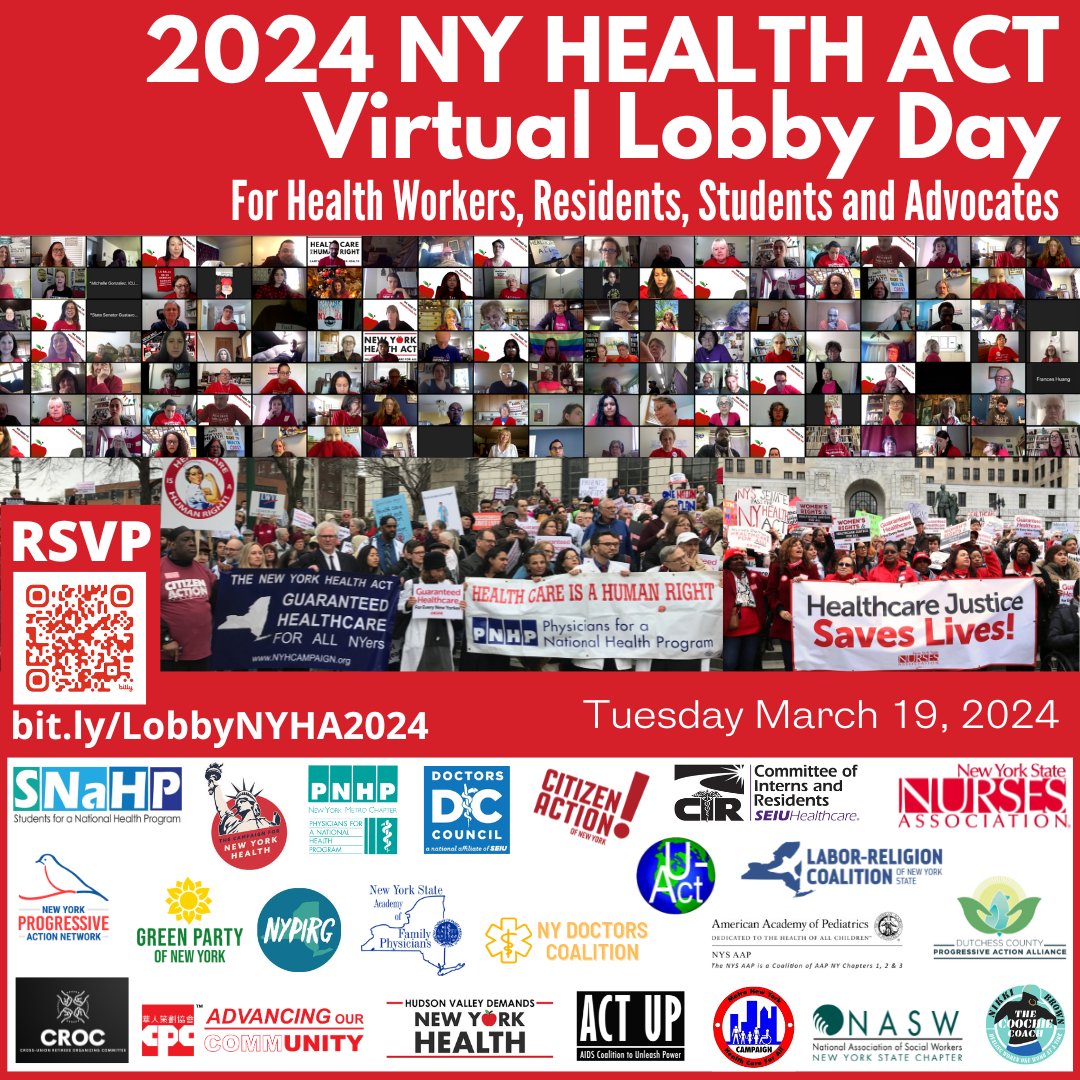 Physicians for a National Health Program 🍎NYMetro (@pnhpnymetro) on Twitter photo HAPPENING TODAY over 200 advocates are gathering virtually from across the state to urge NY lawmakers to #PassNYHealth + we need YOUR help! 
Use this tool bit.ly/Action4NYHA & toolkit bit.ly/LobbyDayToolki… Tweet & email to help us make a BIG IMPACT for health justice! HAPPENING TODAY over 200 advocates are gathering virtually from across the state to urge NY lawmakers to #PassNYHealth + we need YOUR help! 
Use this tool bit.ly/Action4NYHA & toolkit bit.ly/LobbyDayToolki… Tweet & email to help us make a BIG IMPACT for health justice!