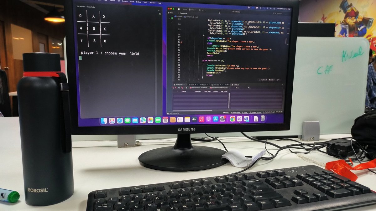 _nishanth_kulal's tweet image. Leveled up my C# skills by building a Tic-Tac-Toe game! 
 #gamedev
 #CsharpLearning #ProgrammerJourney