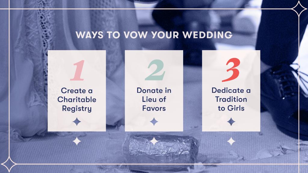 Transform your wedding with VOW for Girls: 💖👰 ✨ Add a fundraiser to your registry for donations over gifts. ✨ Donate to VOW in lieu of guest favors, supporting girls globally. ✨Sign-up for our guide on how to VOW your wedding Celebrate love, empower girls. 🕊️ #VowForChange