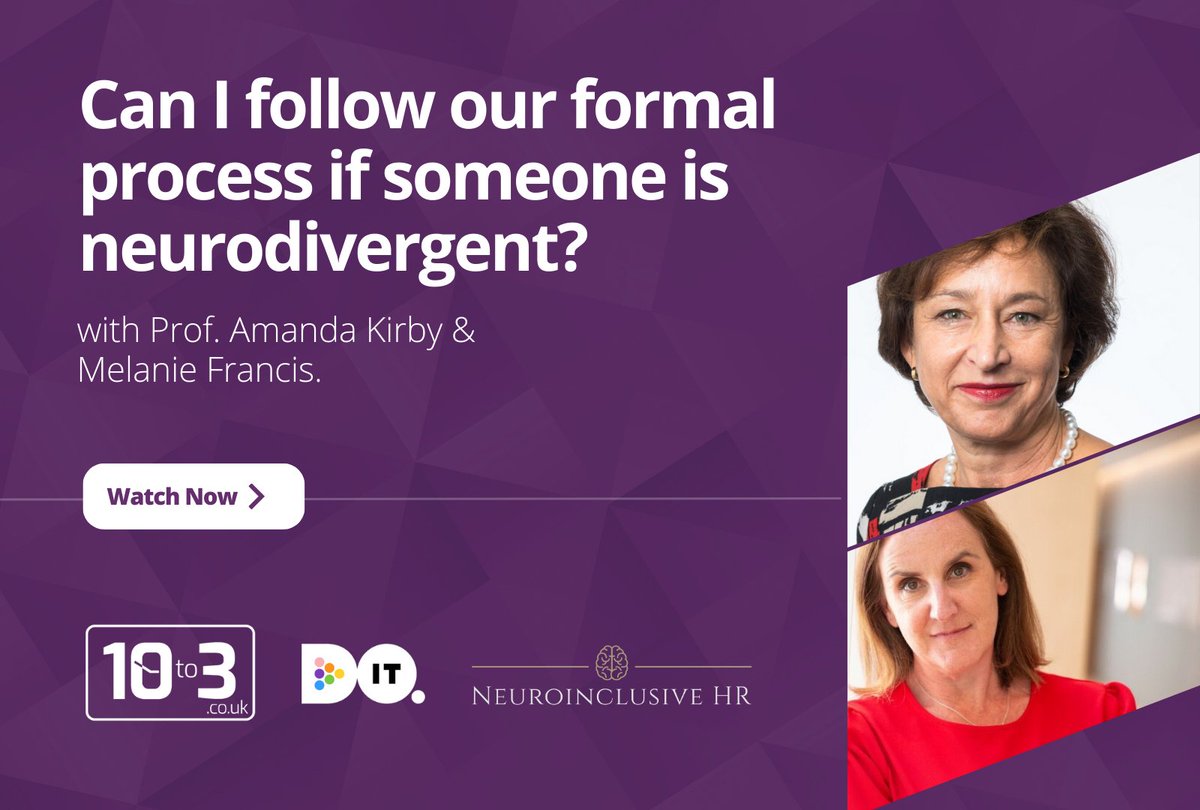 🎉Celebrating Neurodiversity Week!
Creating a neuro-inclusive organisation can be a challenging journey from an ER perspective.
If you want confidence in handling neurodiversity at work, this webinar is for you!
10to3.co.uk/2023/05/can-i-…
#NeurodiversityCelebrationWeek @doitprofiler