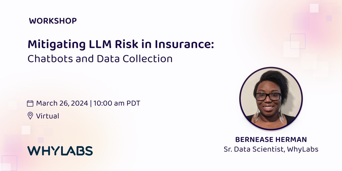 Join our hands-on workshop specifically for #InsurTech professionals working with #LLMs! Attendees will learn how to manage #LLM risk, enhance customer experience & drive operational efficiency with #AIObservability. Register now: bit.ly/3THOlI4