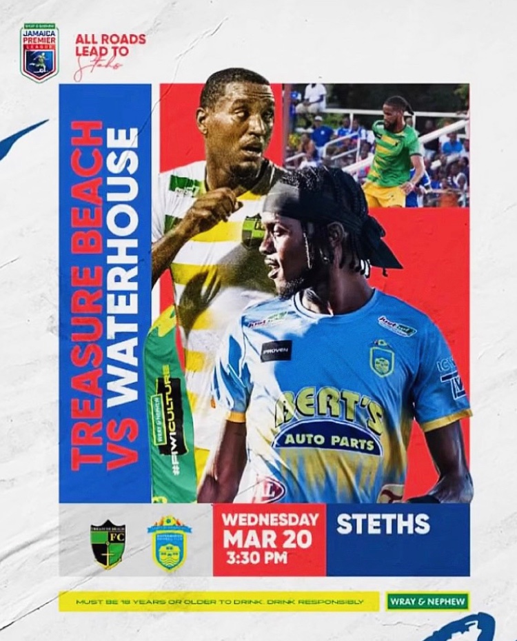 Tomorrow, 3:30 PM at STETHS, we go head-to-head against Waterhouse with unwavering passion! 🔥⚽ 

#Jamaica #TreWat #PremierLeague #JFF_Football
