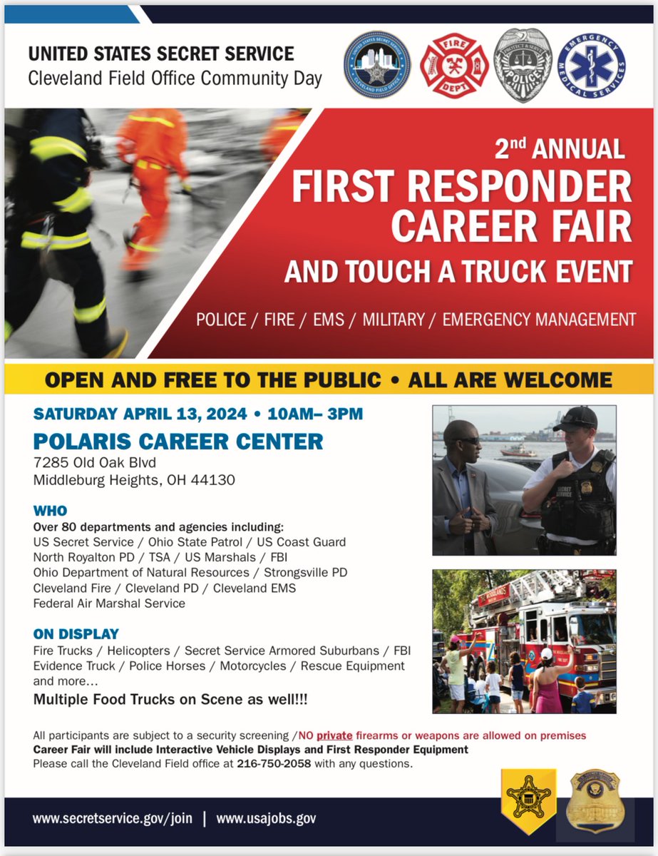 Come join @ATFColumbus at the @SecretService Career Fair April 13 at Polaris Career Center and learn about career opportunities with ATF!