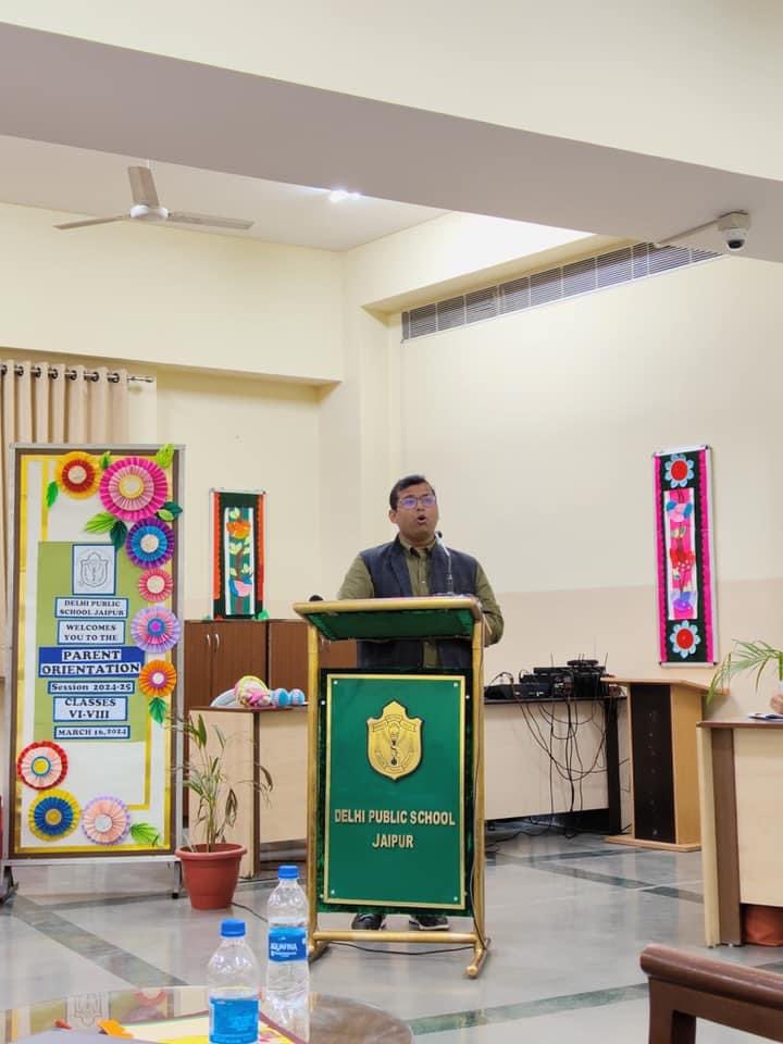 An orientation programme was organised by Delhi Public School, Jaipur on March 16, 2024, that aimed at familiarizing Class VI students and new parents of Classes VI to VIII with the academic and co-curricular aspects of the curriculum. #orientation #dpsjaipur #bestschool