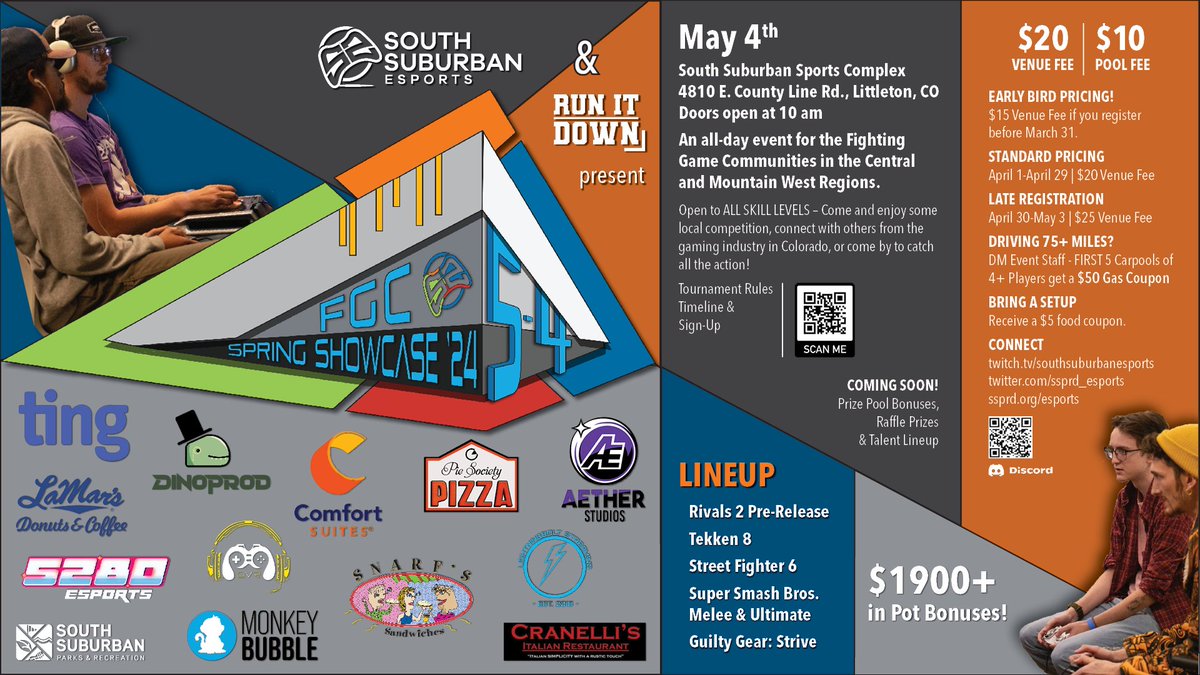 Early Bird Pricing &amp; Hotel Block Deadlines are near! 
Get signed up and booked TODAY!

💰1900+ Pot Bonuses💵
🕹️Growing Raffle Items🎮
🎥Premier Crew &amp; Organizers👷
🥋Top Tier Game Titles🤼
🏔️Homegrown #Colorado Talent🌲

What else do you need?

#FGC #Denver #SSE #LAN <a href="/RunItDownGG/">Run It Down</a>