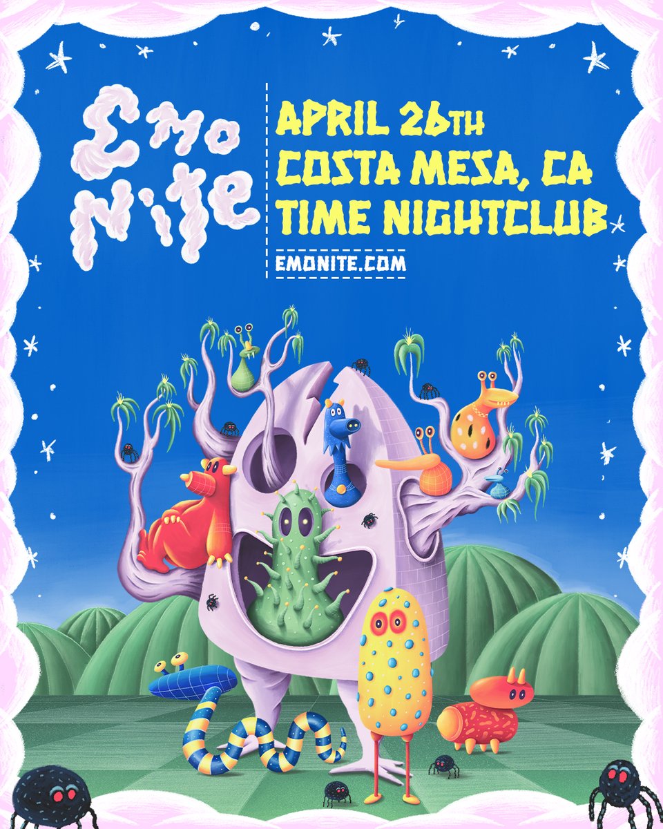 timenightcluboc's tweet photo. Get ready to scream your heart out at @emonitela's #TimeOC debut on Friday, 4/26! 🖤🔊 

Join us for a night of sing-alongs, nostalgia, and all your favorite emo jams.

Set your alarm clocks and get your tickets this Friday at 11AM. ⏰ https://t.co/L0zam4XSC7