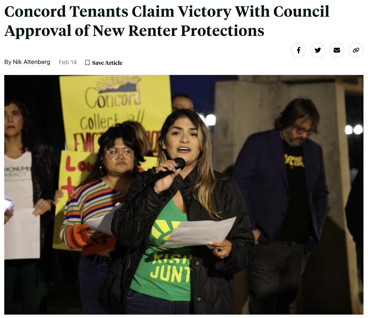 A HUGE WIN! ICYMI, Concord passed a sweeping #rentcontrol law. Tenants won a 3% annual rent cap despite fierce opposition from the real estate industry. This law will keep families housed, reduce evictions, and prevent people from becoming homeless. kqed.org/news/11975969/…