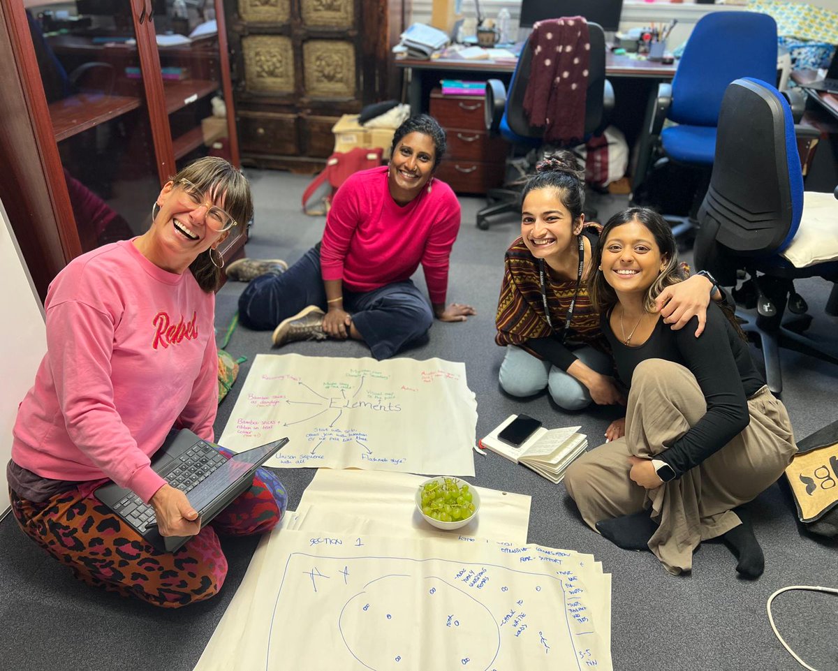 An intense planning session is underway at the Akademi office today for our upcoming project MAITRI TOO. Artists Manuela Benini and Jaina Modasia were joined by Suba and Kavya to discuss session outcomes. Find out more - akademi.co.uk/maitri-too-202… @JohnLyonCharity