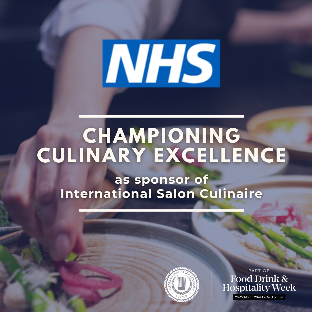 We are delighted to have the @NHSuk as one of the International Salon Culinaire sponsors to help deliver our 2024 Competitions. We are so excited to have them onboard, bring on March! Find out more about our partners on our website >> bit.ly/3RLevsL #SalonCulinaire