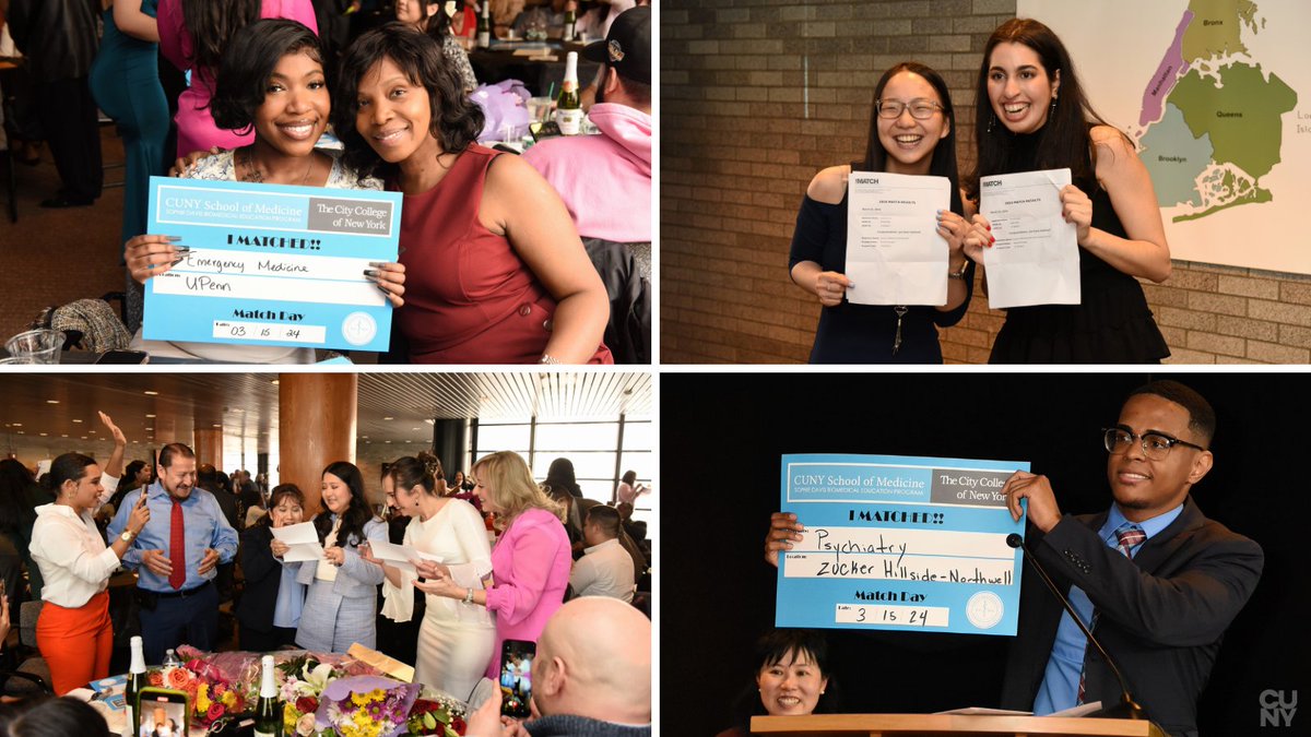 FĂ©lix V. Matos RodrĂguez (@chancellorcuny) on Twitter photo A huge congratulations to the 55 <a href="/CUNYMed/">CUNY School of Medicine</a> students on their Match Day! The cohort received a 96.5% match across 13 specialty areas. I wish them all the best with their residency programs and excited to see them diversify New York’s medical profession. ow.ly/P7Iq50QWWyl A huge congratulations to the 55 <a href="/CUNYMed/">CUNY School of Medicine</a> students on their Match Day! The cohort received a 96.5% match across 13 specialty areas. I wish them all the best with their residency programs and excited to see them diversify New York’s medical profession. ow.ly/P7Iq50QWWyl