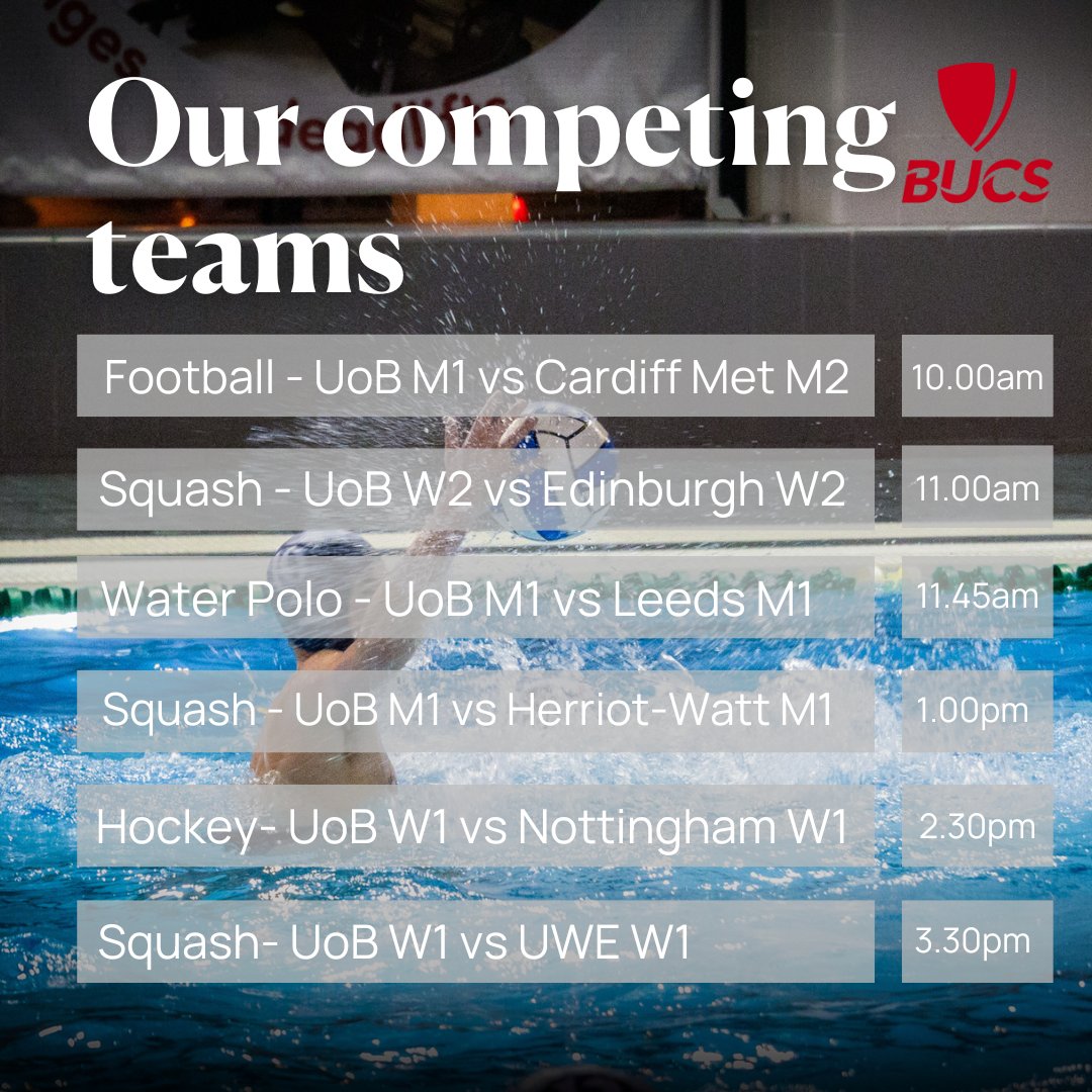 We are ready for our teams to smash it out the park at Loughborough tomorrow for @bucssport finals 🤩 Make sure you're tuned into BUCS TV follow the live action 📽️ youtube.com/channel/UCAxoL…
