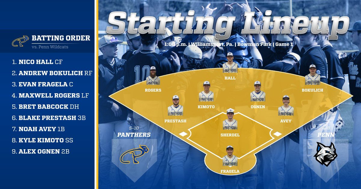 Starting Lineup for <a href="/UPBBaseball/">Pitt Bradford Baseball</a> at Penn College