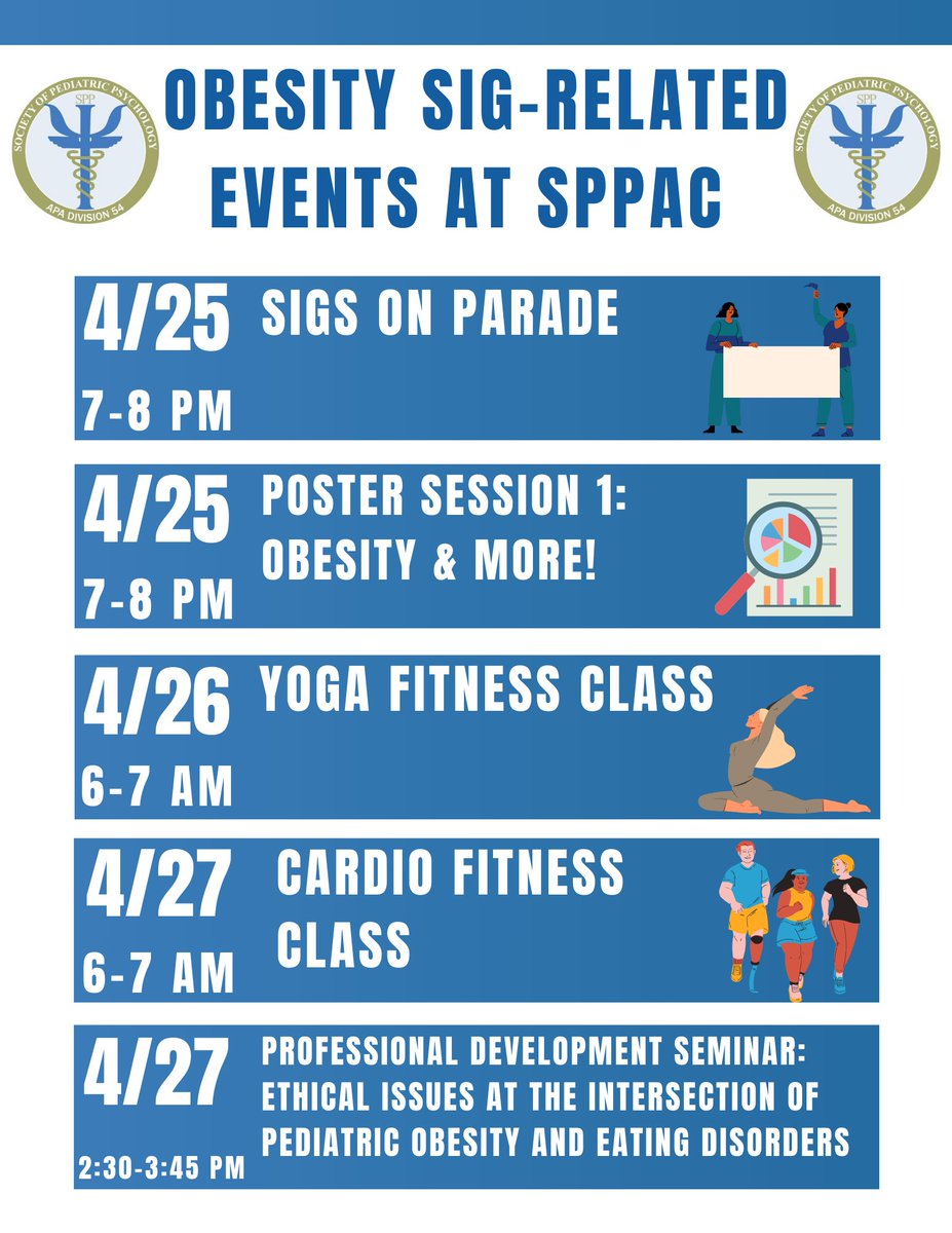 Check out this overview of Obesity SIG-Related related events at SPPAC next month! Stay tuned for more details on these events.