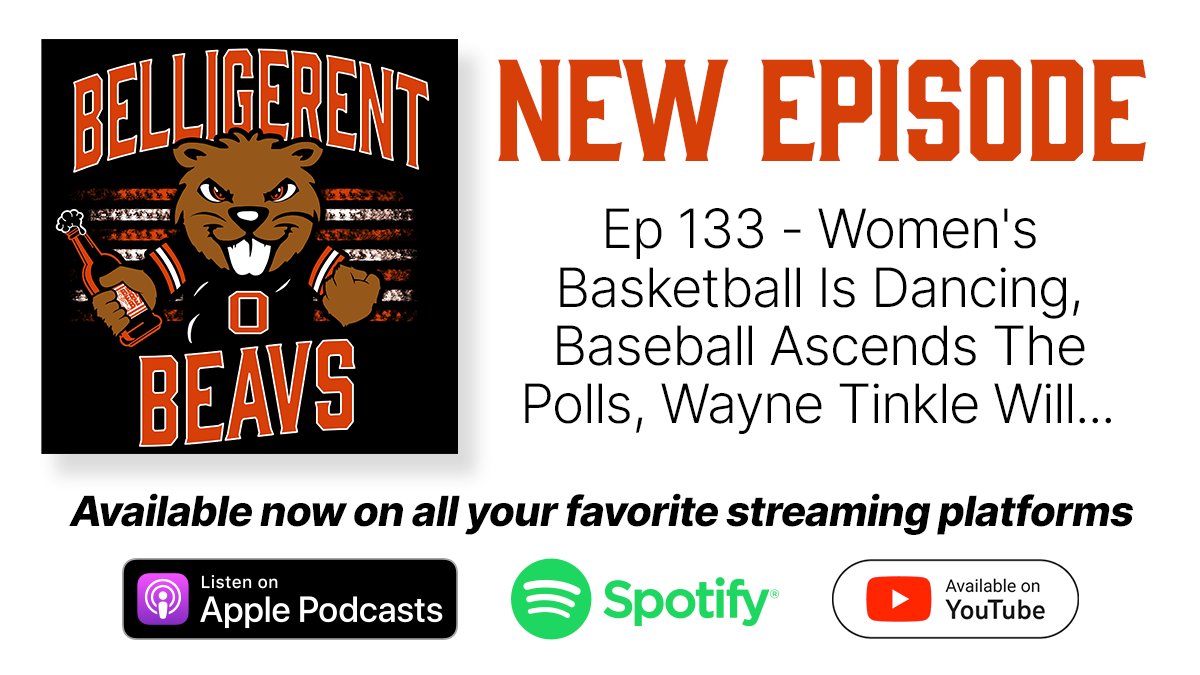 BelligeBeavs's tweet image. 🚨NEW EPISODE🚨

🏀@BeaverWBB secures a 3 seed in the big dance
⚾️@BeaverBaseball climbs to #2 after series win
🏀Wayne Tinkle to return to @BeaverMBB in 2025
🥎@BeaverSoftball shows grit in Tempe series victory

🎧Tune in to Ep 133 &amp;amp; more:
belligerentbeavs.com/listen

#GoBeavs🍺🦫