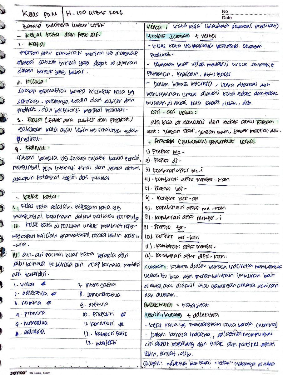 aucilui's tweet image. — playlist kak fauzan 🧔🏻‍♂️
(h-120 :: kelas kata dan afiksasi) 🥣
halooo ges! aku up lagi nih, nnti sisanya lanjut yaaa‼️semoga jelas tulisannya huhu :dd pls ayo pelajari kelas kata &amp;amp; afiksasi seseru itu ☝🏻