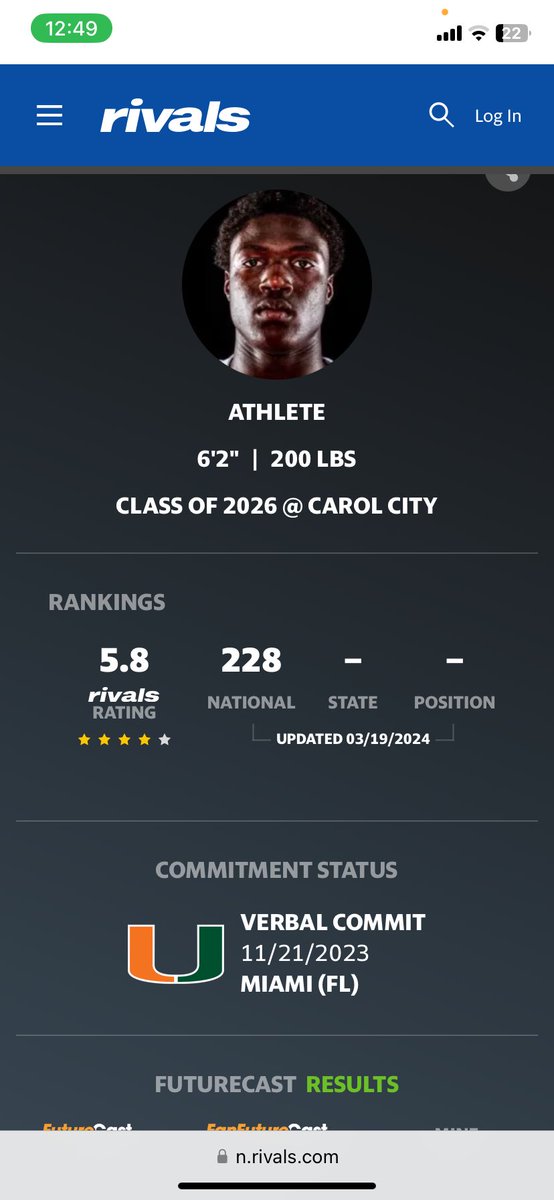 blessed to earn 4star ranking from Rivals🖤 @Rivals @TheCribSouthFLA @JerryRecruiting @MichaelTunsil