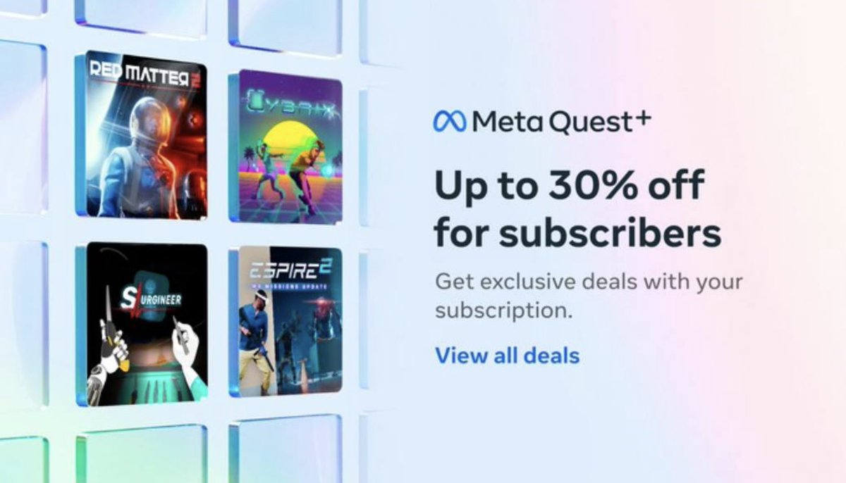 Holonautic (@holonautic) on Twitter photo Special offer alert! π¨β οΈ
If you are a Quest+ subscriber, you can get 30% off on <a href="/SurgineerVR/">Surgineer π§€ππ«π§ </a> & Cybrix! πππ«π§ π Special offer alert! π¨β οΈ
If you are a Quest+ subscriber, you can get 30% off on <a href="/SurgineerVR/">Surgineer π§€ππ«π§ </a> & Cybrix! πππ«π§ π