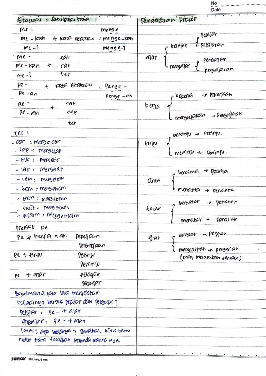 aucilui's tweet image. — playlist kak fauzan 🧔🏻‍♂️
(h-120 :: kelas kata dan afiksasi) 🥣
halooo ges! aku up lagi nih, nnti sisanya lanjut yaaa‼️semoga jelas tulisannya huhu :dd pls ayo pelajari kelas kata &amp;amp; afiksasi seseru itu ☝🏻
