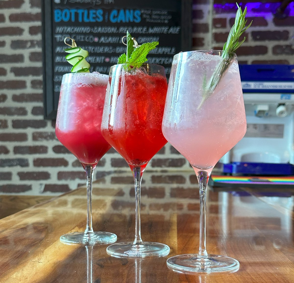 We're sippin' into spring with these beautiful mocktails: The Yama, The Yazzy, and The Love! 🌸🍹

As the weather warms up, we invite anyone who enjoys a refreshing sip to join us at the Izakaya Bar for handcrafted drinks and views of downtown Raleigh.

#tonboramen #mocktails