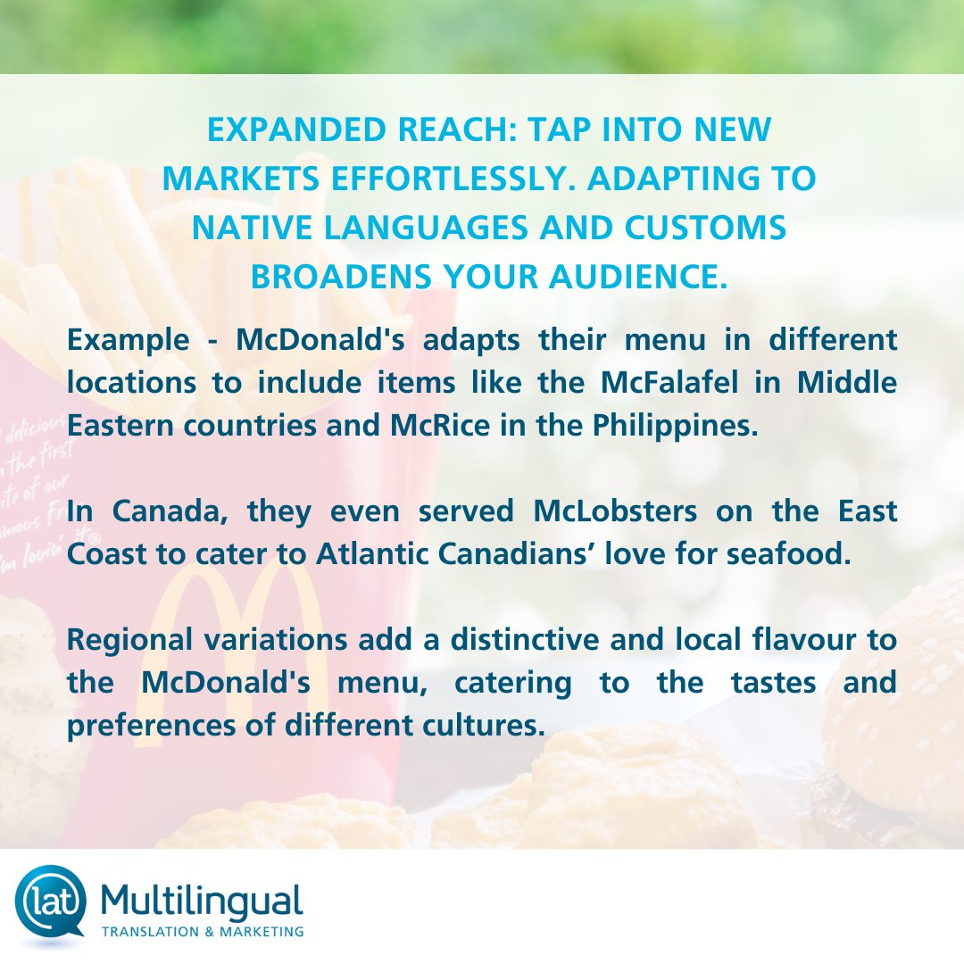 LATMultilingual's tweet photo. Adapting #content to another language is a great way to engage with various audiences. Understanding your customers' cultural preferences is key to crafting winning #marketing campaigns.

Ready to connect on a deeper level with your consumers? Let's talk.

#LATMultilingual https://t.co/slU3cfxKA8