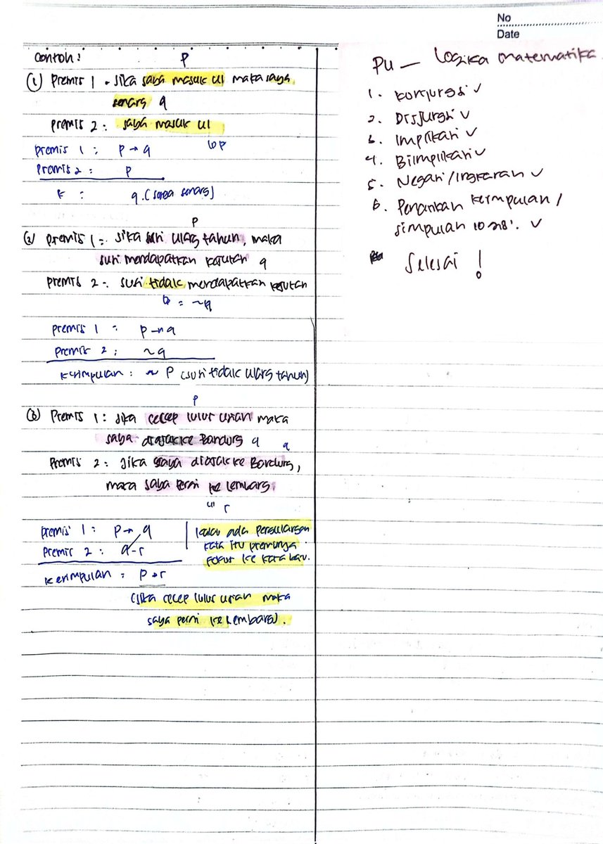 — pu (logika matematika) 🤹🏻‍♀️
:: konjungsi, disjungsi, implikasi, biimplikasi, ingkaran &amp; ekuivalensi dan penarikan kesimpulan‼️