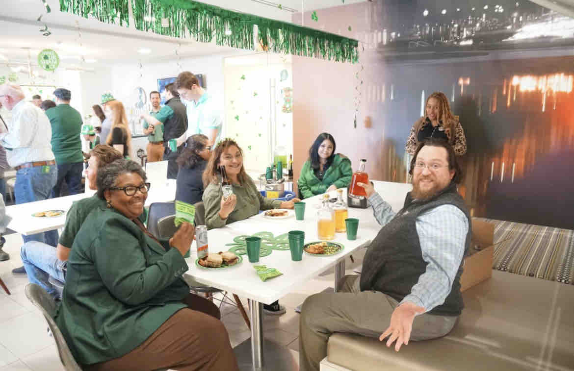 🍀🎉Fun times in the office for St. Patrick's Day is what it's all about - Keeping the good vibes flowing!🍀🎉 Photos by | @donohoeconstruction #StPatricksDay #TeamDonohoe