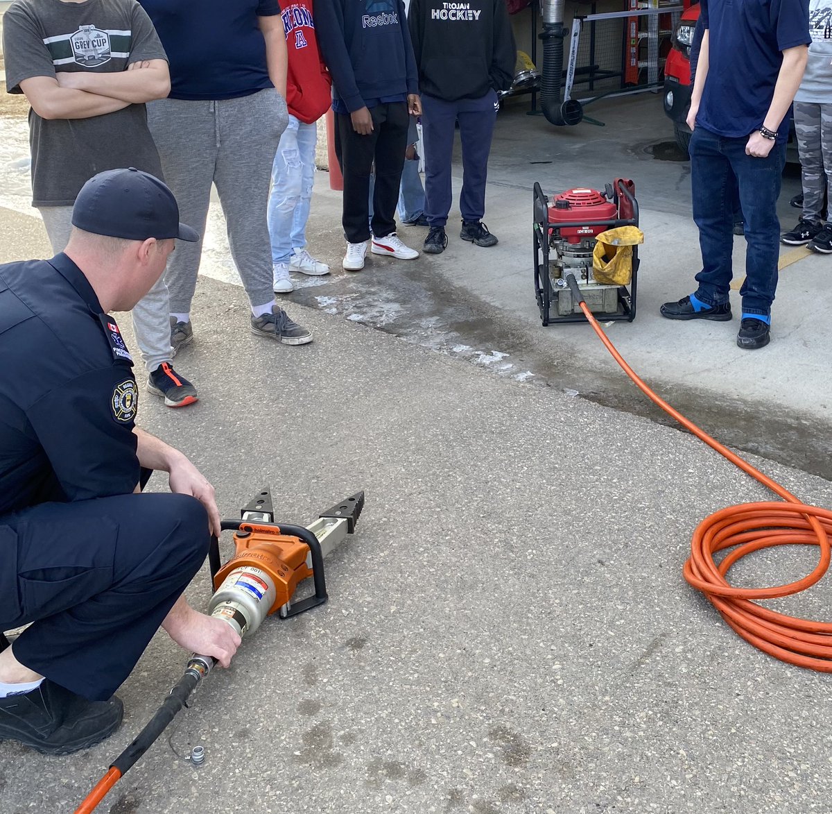 Scott Police Academy @scott_academy visited Firehall 4 today to learn about the job! #yqr